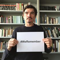 Dr. Joachim Schröder, Präsidiumsbeauftragter für den Erinnerungsort Alter Schlachthof beteiligte sich an der Online-Gedenkaktion #WeRemember des World Jewish Congress 