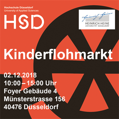 Plakat zum Kinderflohmarkt des Familienbüros der Hochschule Düsseldorf im Herbst 2018