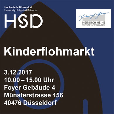 Plakat zum Kinderflohmarkt des Familienbüros der Hochschule Düsseldorf im Herbst 2017