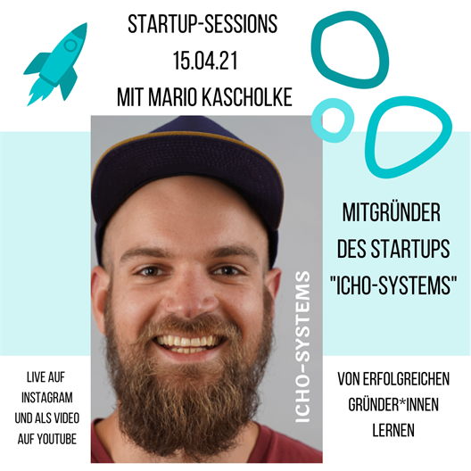 Startup-Session des Teams Gründerzeit der HSD mit Mario Kascholke vom Startup icho-systems