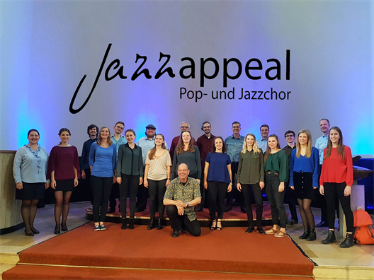 This picture shows the choir "Jazzappeal" at the summer concert of 2019.