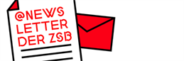 Representation of a letter on which stands "@ZSB-Newsletter" and an envelope